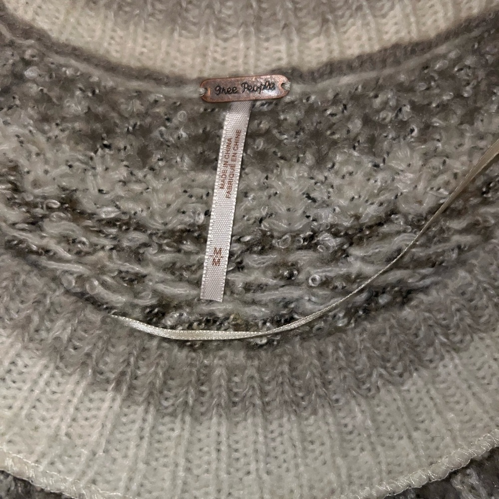 Free People Home for the Holidays Sweater Cream and Brown Wool Blend - Picture 7 of 9